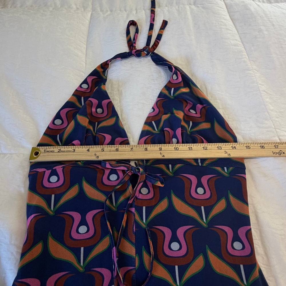 Dolls Kill Delia’s halter Maxi dress Y2K retro Psychedelic print women’s large - Picture 9 of 12